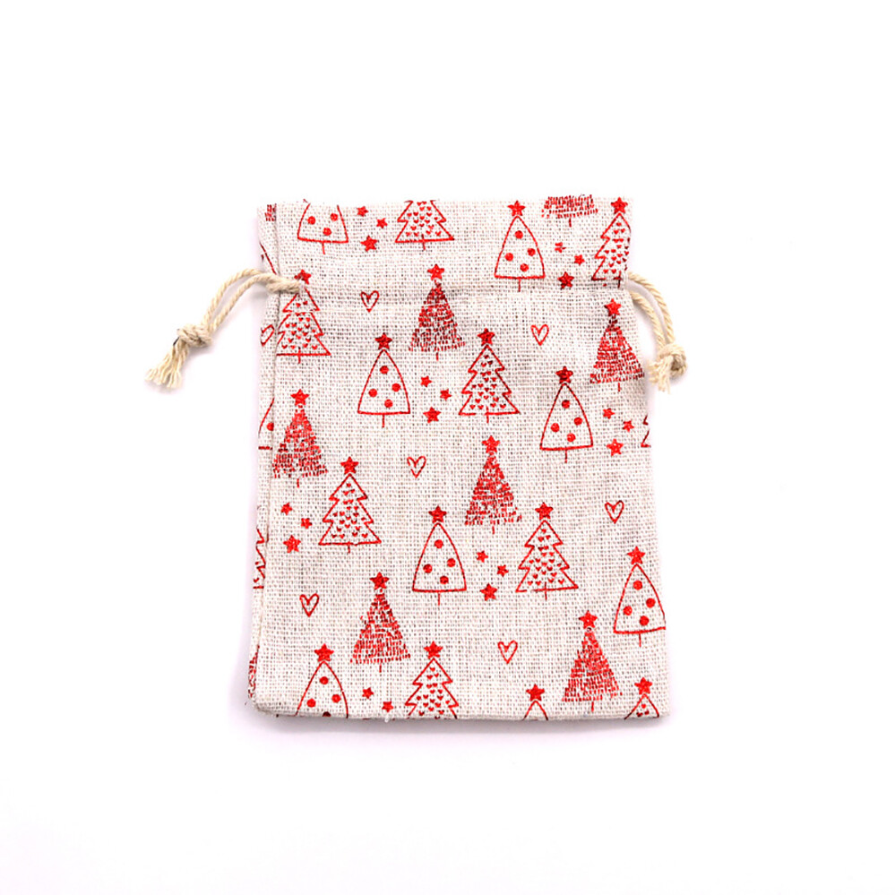 10x Drawstring Xmas Gift Bags Christmas Candy Cookie Treat Stocking