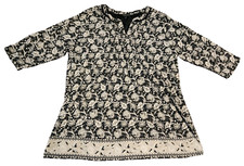 Lucky Brand - Womens Casual Blouse - Floral / Black - Size 1X
