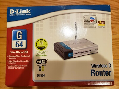 NEW D-Link DI-524 54Mbps 1-Port 10/100 Wireless G Router (OPEN BOX)
