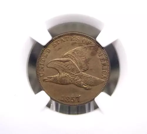 1857 Flying Eagle Cent 1c NGC MS61 #001 Unc Uncirculated ECC&C, Inc.