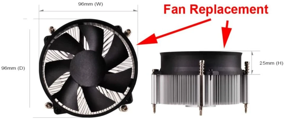 Cooler Master Round CPU Heatsink's Fan 4-Pin PWM Silent Quiet (2-Pack) - Image 2 of 2