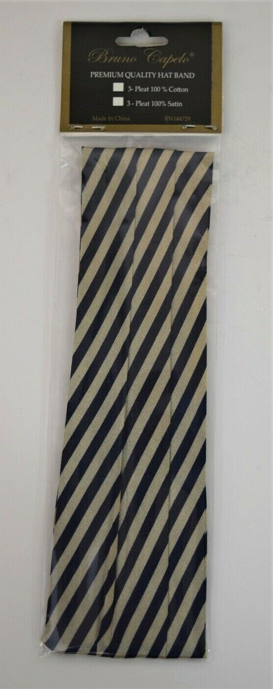 Three Pleat Satin Hat BAND Replacement with 2end Hooks BRUNO CAPELO 42