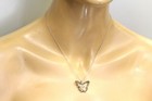 925 Sterling Silver .10ct black white diamond Double Butterfly pendant necklace  — photo 6