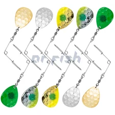 Dr.Fish 10/20pcs Willow Blade Spinner Fishing Spinnerbait Wire Swivle Lure Bass