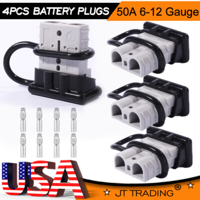 2/4x 50A Battery Quick Connect Wire Harness Plug Disconnect Winch Connector Kit