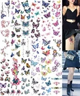 Tatuajes 3D Temporales Para Mujer Flores Tatuajes Falsos Mariposa