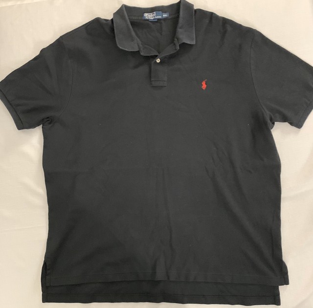 Polo By Ralph Lauren Mens Black With Red Pony XXL 2XL Polo Short Sleeve Polo | eBay