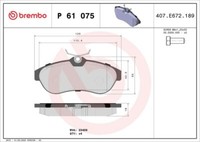 Brembo P 61 075 Bremsbelagsatz, Scheibenbremse FüR CitroËN
