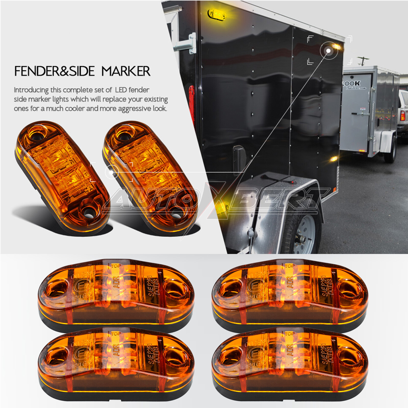 2X Submersible Trailer tail lights 26 LED Stop Tail Lights Kit Boat