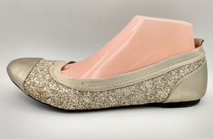 gold glitter ballet flats womens