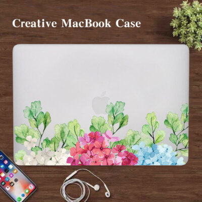 Hydrangea Clear Crystal Case For Macbook M1 M2 Pro 14 15 16'' Air 13 12 11 inch