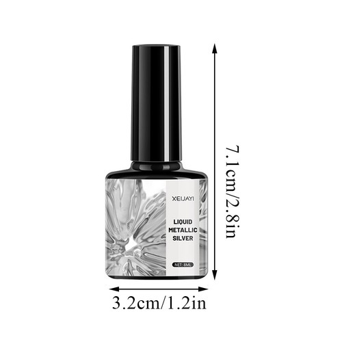 Smalto Per Unghie Gel A Specchio Cromato Metallizzato Argento ☆ - Foto 2 di 12