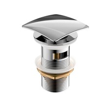 Modern Square or Round Push Top Pop-Up Drain for Bathroom Sinks and Vessels