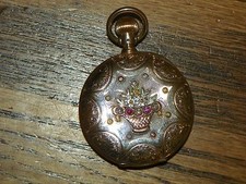 Antique Elgin 14k Gold Ornate Case 7 Jewel Pocket Watch - Serviced And Runs Well