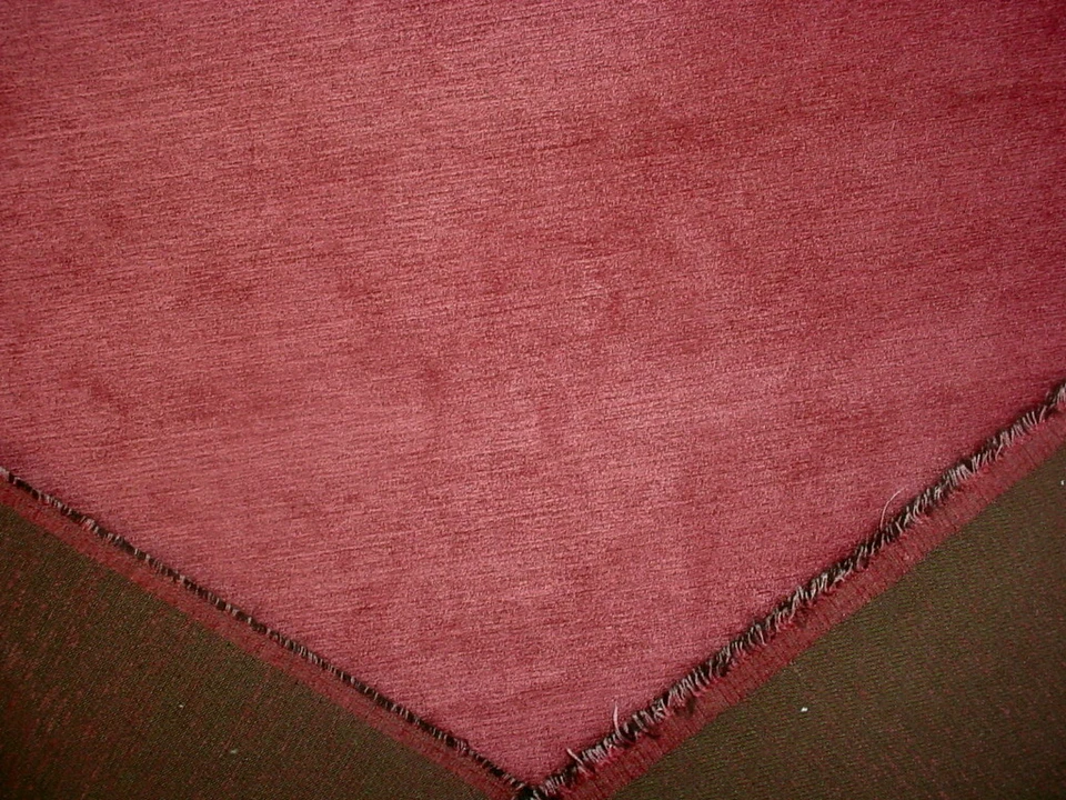 5-1/8Y Robert Allen Duralee 241045 Fine Chenille Berry Red Upholstery Fabric - Image 4 of 4