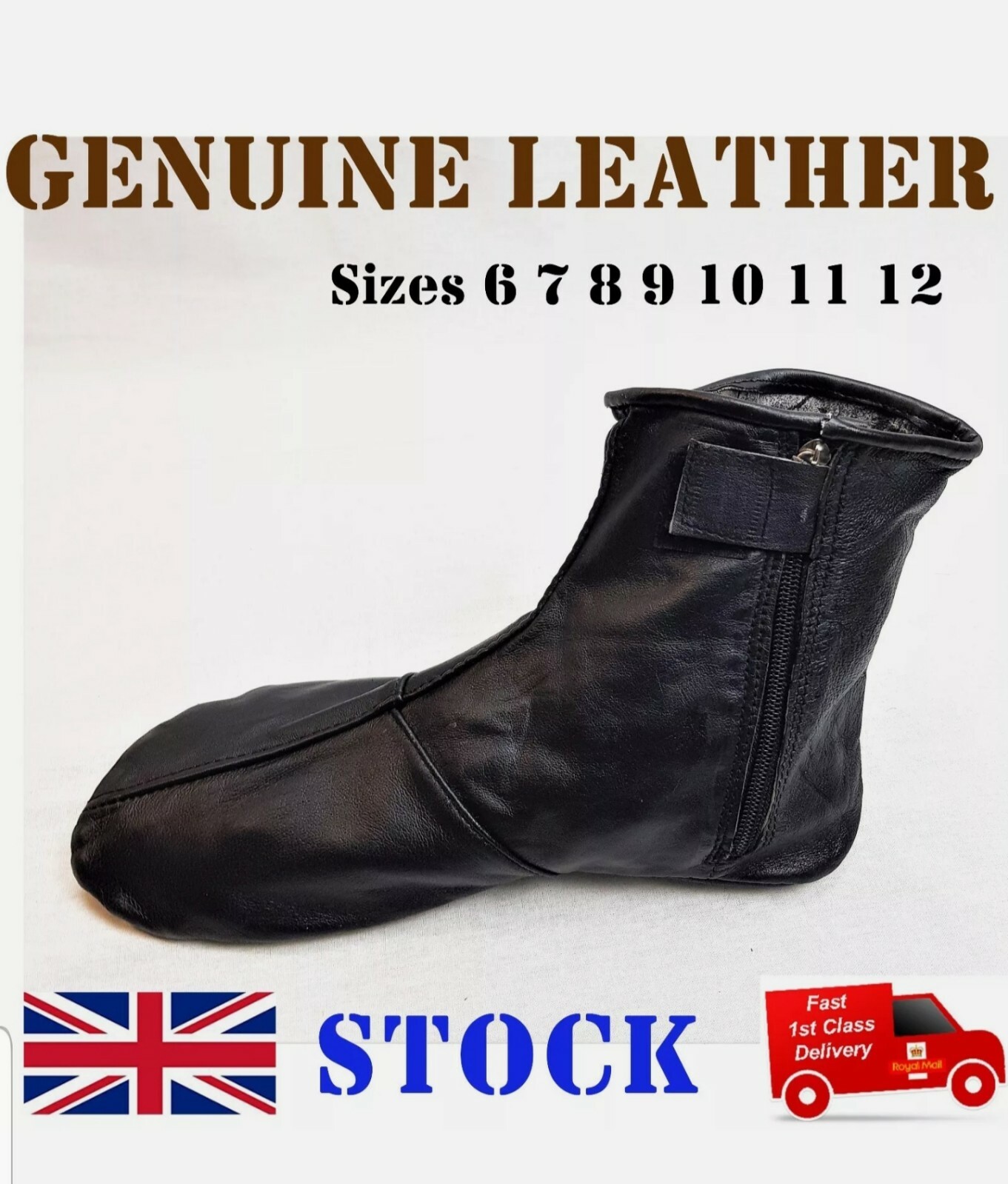 SAOLA PREMIUM ? CALZE IN PELLE CON CERNIERA CAVIGLIA ALTA KHUFFS CALZATURE solo taglia dalla 9 alla 11