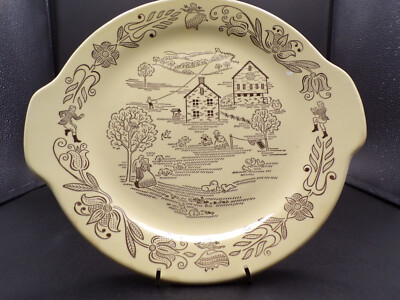Rare Vintage 1955 Royal China Sebring OH ''BUCKS COUNTY'' Cake Plate 11-1/2'' C25