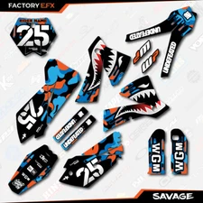 Blue & Orange Savage Camo Graphics Kit fits KTM 03-04 Sxf SX 125 150 250 300 450