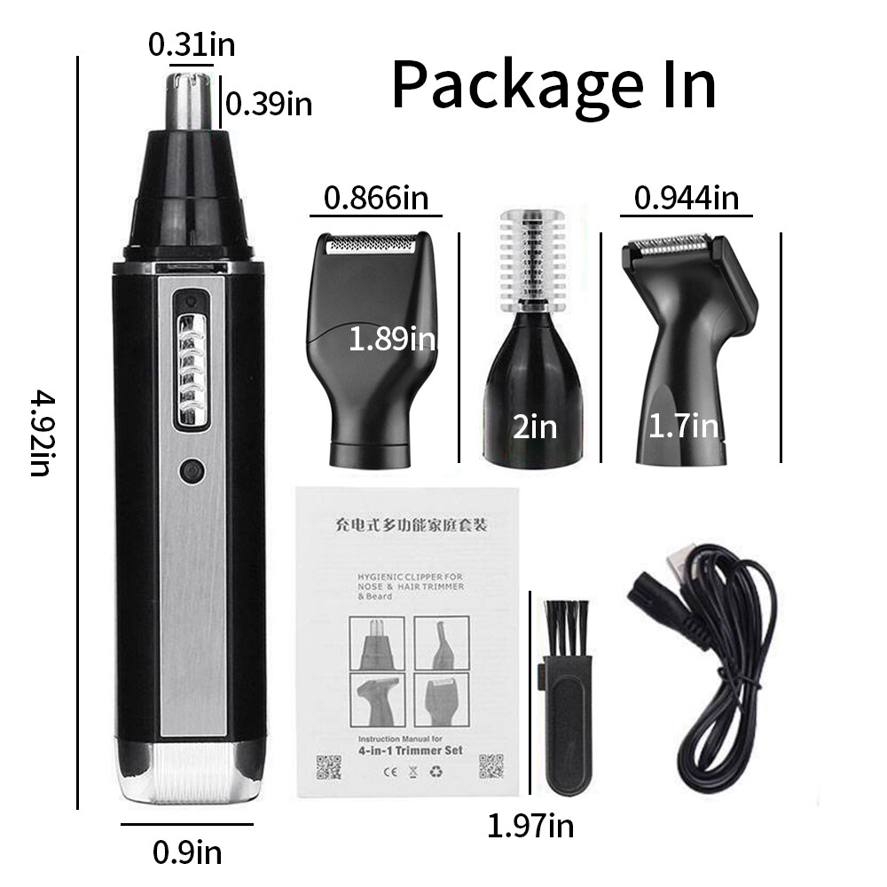 Kemei Beard Mustache Trimmer Shaver Men's Electric Hair Removal Nose Clipper Kit