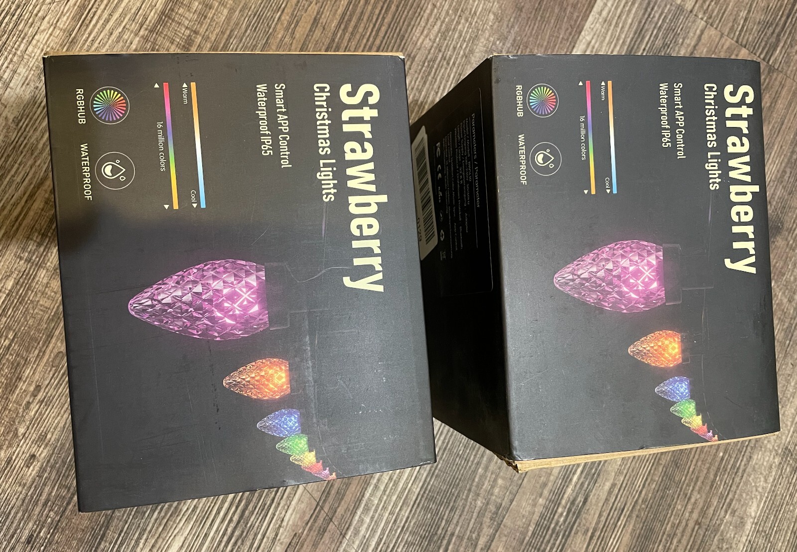 2 Pack Strawberry C9 Christmas Lights, 50LED 33FT, DIY APP&Remote, Expandable