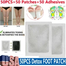 50X Ginger Detox Foot Patches Pads Body Toxins Feet Slimming Cleansing Herbal US