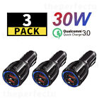 3 Pack 2 USB Port Fast Car Charger QC 3.0 for iPhone Samsung Android Cell Phone