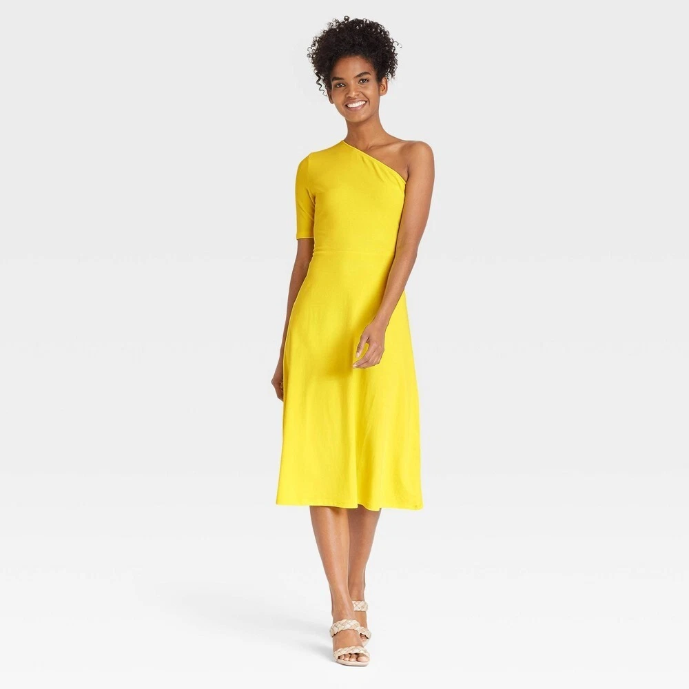 Women s Elbow Sleeve One Shoulder Knit Dress Who What Wear Light