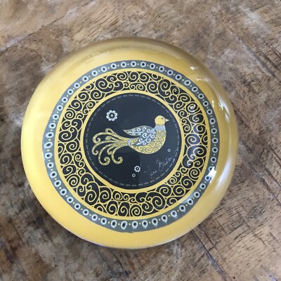 Classic Vera Bradley 3.5  paperweight Yellow Bird Signed