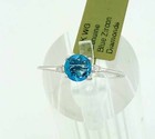 GENUINE  1.02 Cts BLUE ZIRCON & DIAMOND RING 10K WHITE GOLD - Free Certificate — photo 3