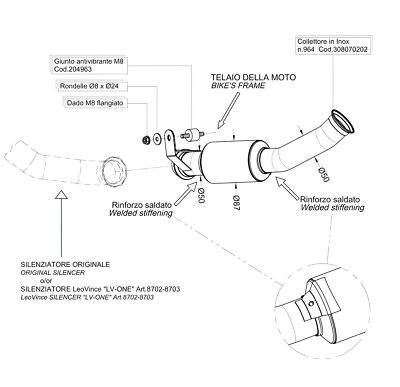 KTM 690DUKE 2007〜2011 LeoVince サイレンサー leovince-underbody-exhaust-