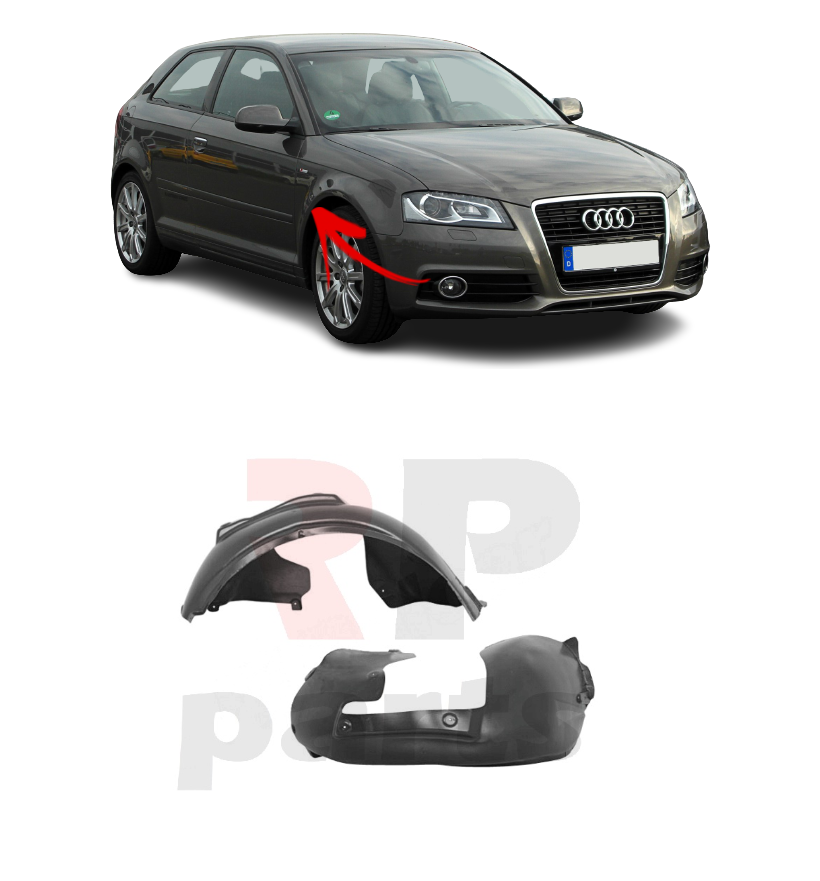 Kit Pare-boue / Housses D'arc De Roue Avant Pour Audi A3 (8P) 2003-2012 - Set Gauche Et Droite - Neuf Sous Emballage