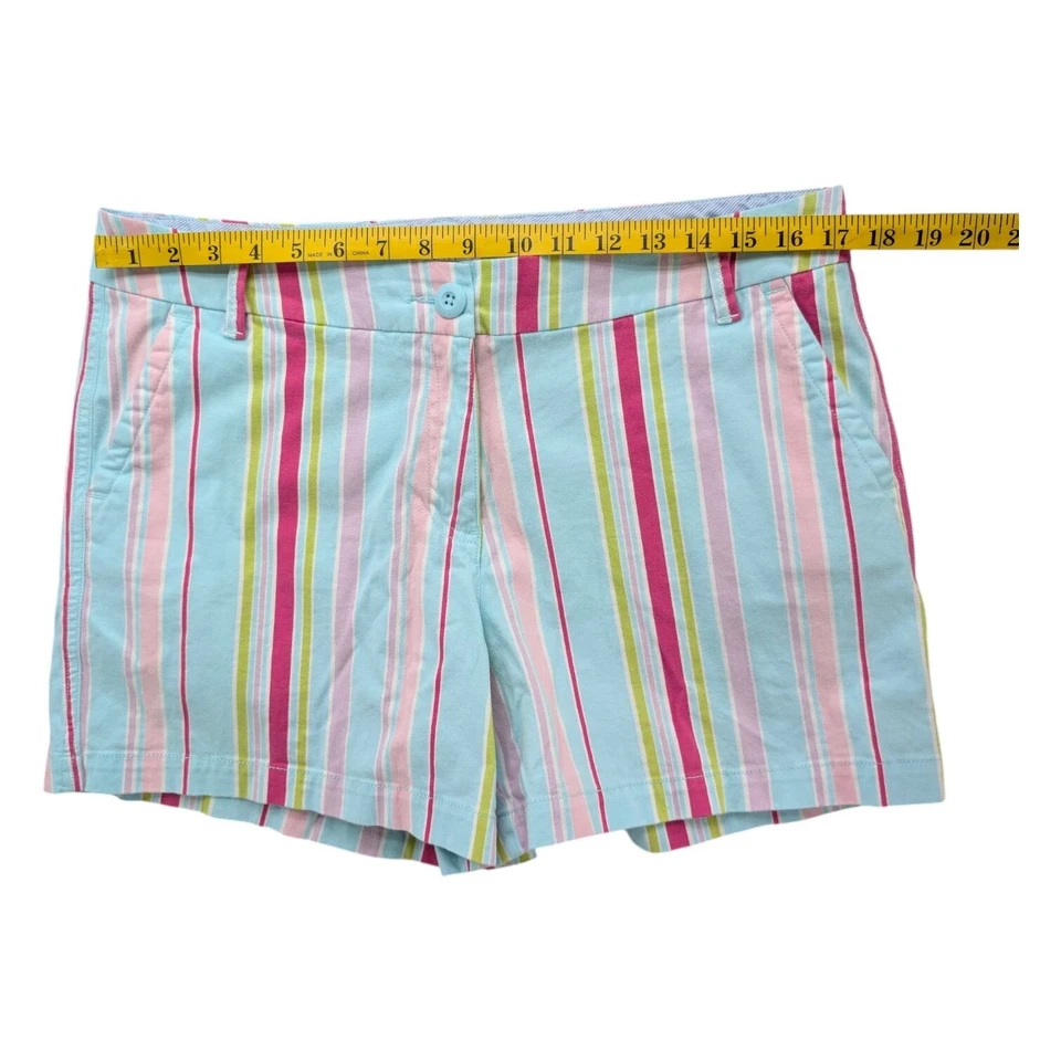 Pantalones Cortos Crown Ivy Caroline Rayas Mujer Multicolor Frente Plano Elastizados 5" Talla 12P Foto 4 de 4