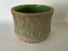 Antique Red Wing Stoneware BrushWare Arts & Crafts Green Wildflower Planter Pot