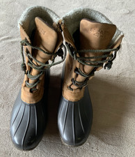 Sperry Saltwater Misty STS97741 Waterproof Duck Rain Boots Tan/Black 8.5M