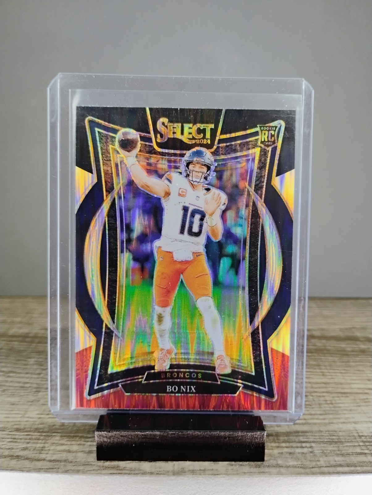 2024 Panini Select - Concourse Bo Nix #30 Black & Red Shock Prizm (RC)