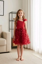 Maroon Tulle Overlay Easter Pagent Church Party Butterfly Dress Size 2T