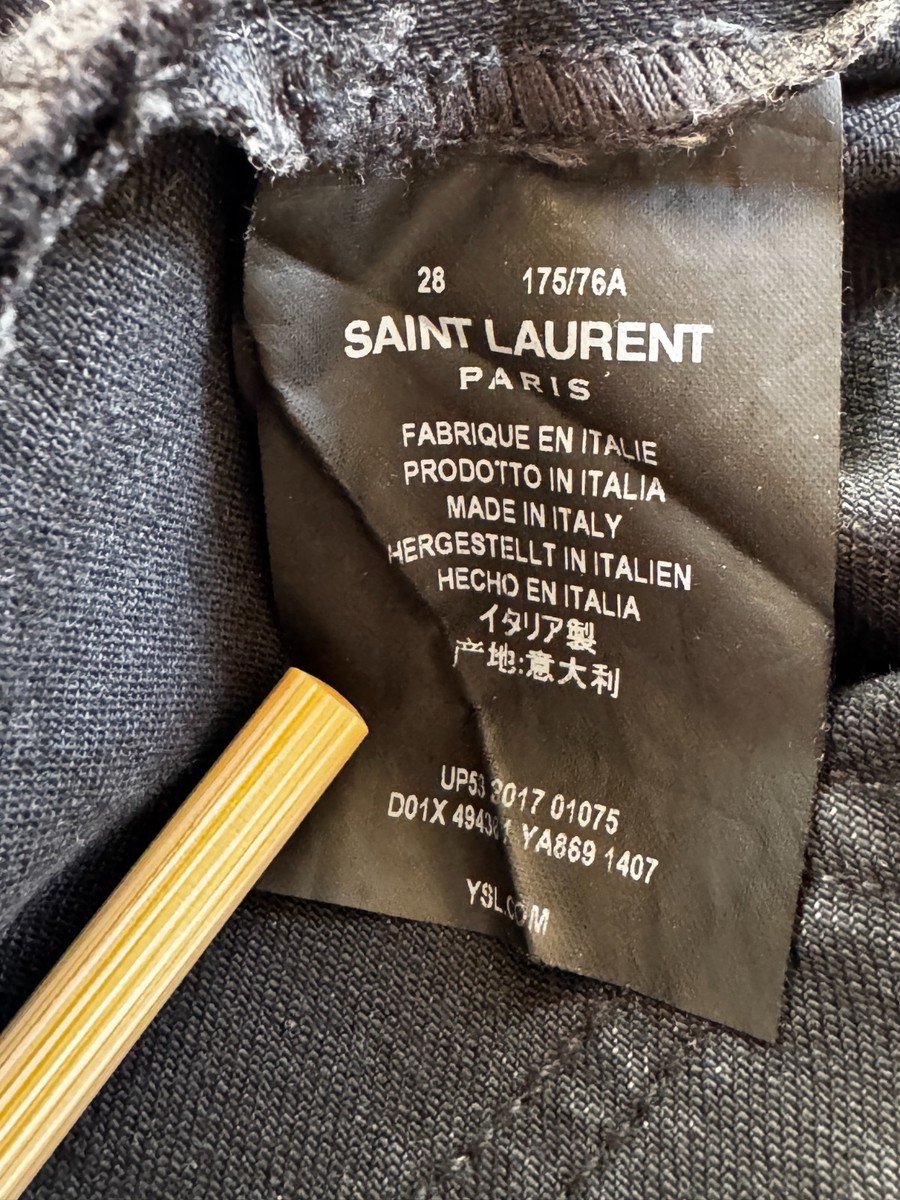 Saint laurent SLP Faded Black D02 Whisker Denim Hedi Slimane size