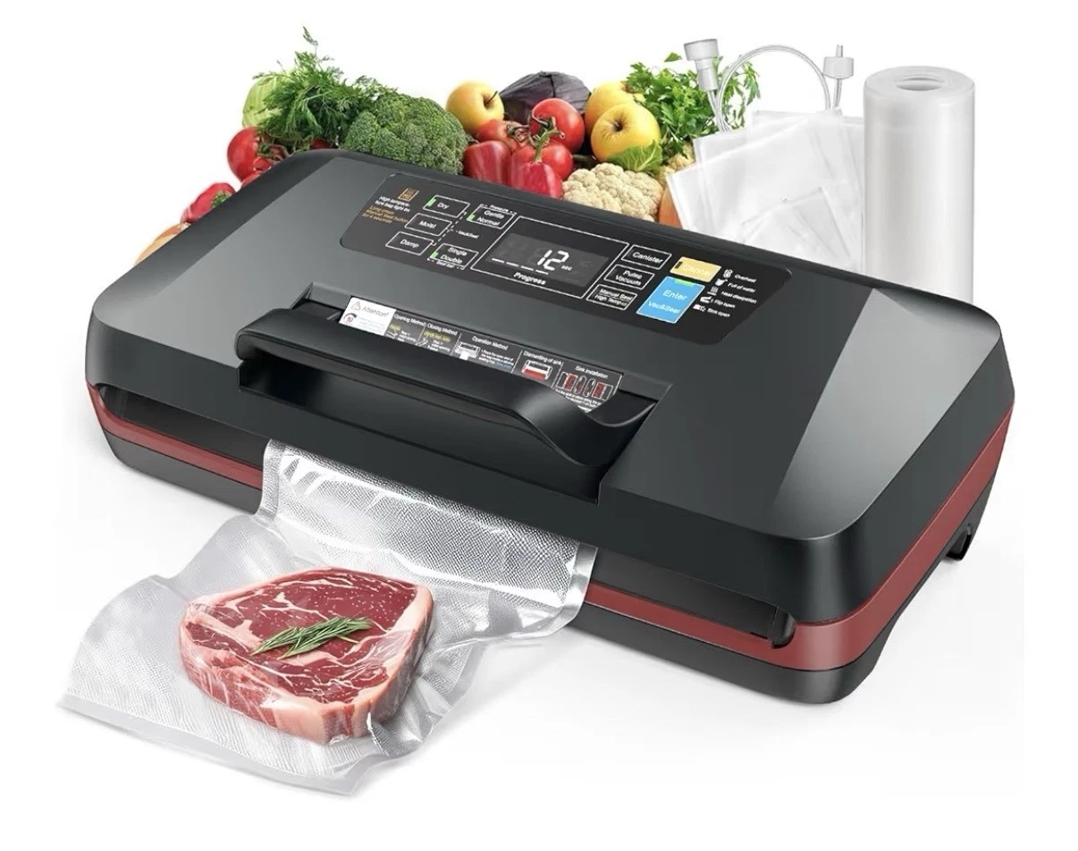 95KPa Vacuum Sealer Machine for Food, Automatic with Dual 12mm Heat Seal, 10-in-