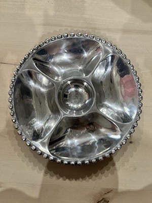 Holiday 2010 Silver Metal Chip Dip Tray