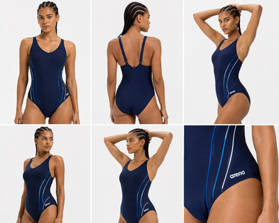 Arena Waterfeel Massir High Damen Badeanzug D42 D44 Schwimmanzug Blau UVP 69 
