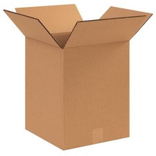 12-1/2 in x 12 1/2 in x 15 in Shipping Box, Kraft, Corrugate, Double Wall, 48