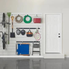 Slatwall Panels, 1' H x 4' W PVC Slat Wall Paneling for Garage Wall Storage 