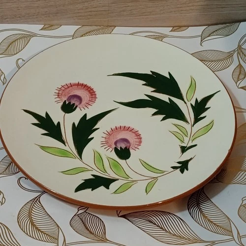 Vintage Stangl Pottery 8.5 Plate Thistle On White Hand Painted Signed