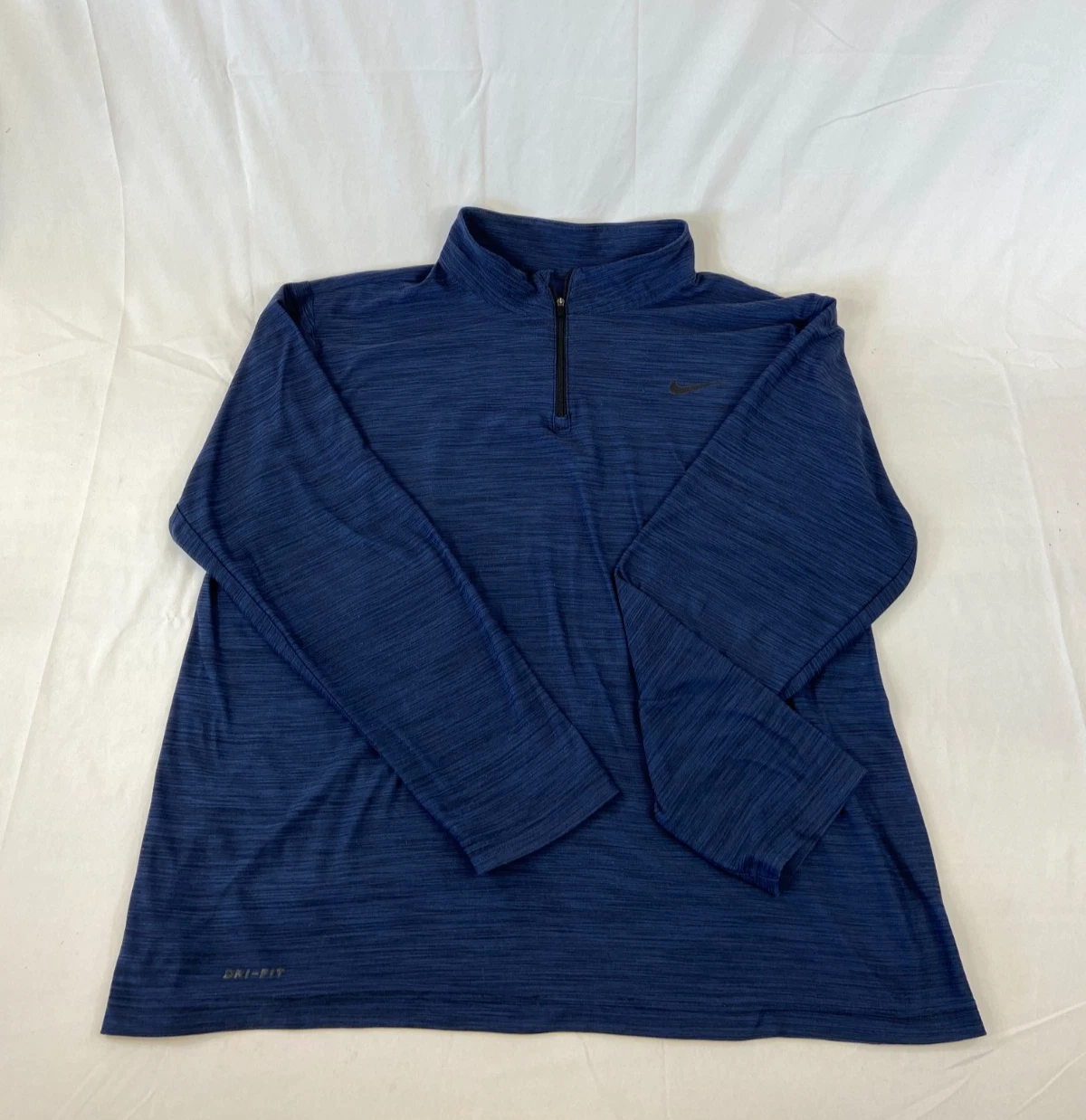 Nike Long Sleeve Shirt Blue Quarter Zip DriFit XL Warm Outdoor Gear Comfort