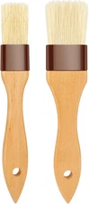 Pastry Brush-Basting Brush for Cooking,2 Pc Boar Bristles  Brush for BBQ,Beech W