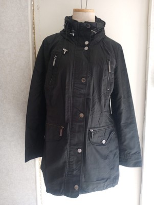 Michael Kors Rain Windbreaker Jacket Womens PM Black Full Zip Hooded Pockets