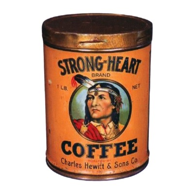 Strong Heart Vintage Coffee Can Tin label on Fridge Magnets 2.5'' x 3.5'' Tin base