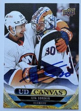 ILYA SOROKIN SIGNED UD CANVAS AUTOGRAPH NEW YORK ISLANDERS