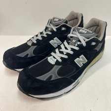 WORN 2x New Balance 991 Black Nubuck Gray M991BK Made in USA EUC 16 Wide EE