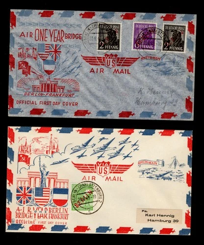 3 Germany berin overprint first day covers